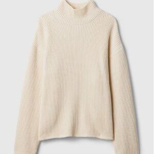 GAP for good 100% cotton oversized split hem mock neck sweater - size Large